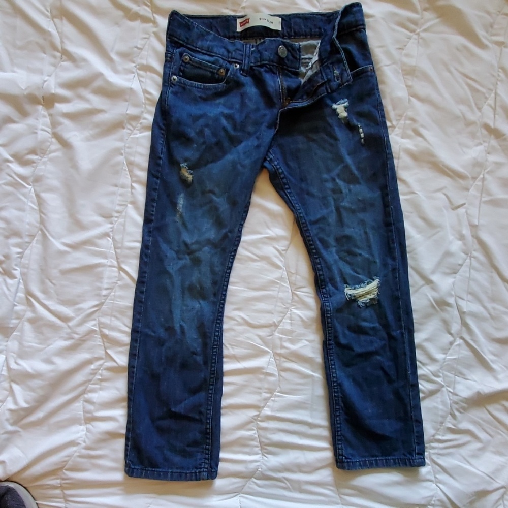 Boys slim fit distressed jeans